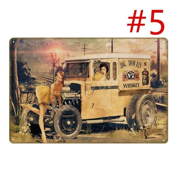 Vintage Whiskey Tin Signs Metal Poster Wall Art - Picture 3 of 8